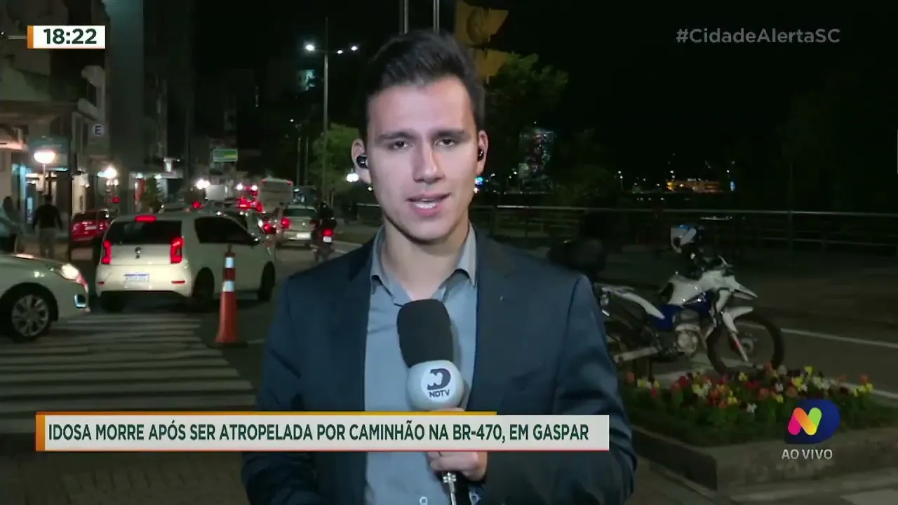 Idosa é atropelada por caminhão na BR-470 em Gaspar