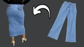 how to sew a skirt from old jeans that will fit you perfectly