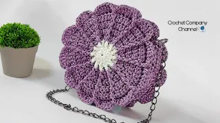 كروشيه شنطه على شكل ورده Crochet Bag 