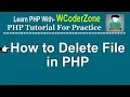 How to delete file in php php unlink