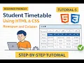 Create a Student Timetable Using HTML CSS Step-by-Step Table Tutorial Fullstack Development-5