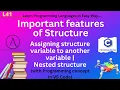 L41 Features of Structure Assigning one structure variable to another Nested Structure C