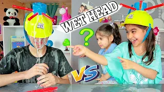 تحدي التاج المائي او الرأس المبلل ويت هيد بين رضا وزينب WET HEAD CHALLENGE 