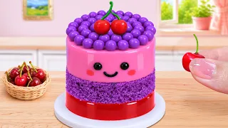 🍰 Miniature Cherry Cake Recipe 🍒 Rainbow Chocolate Cake Decorating | Sweet Baking