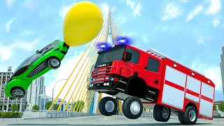 The sports car flies - the fire truck jumps! | Wheel City Heroes (WCH) - Fire Truck Cartoon for Kids