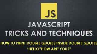 How to use double quotes inside another double quotes in JavaScript escape character