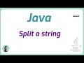 How do I split a string in Java Java Programming