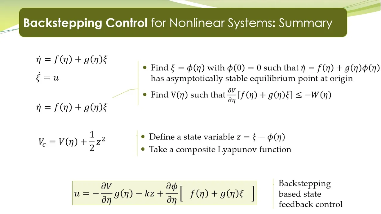 NCS - 40a - Backstepping Control - Basic Concept