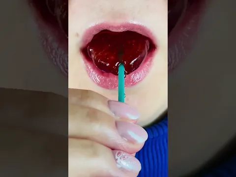 asmr STRAWBERRY SWEET LOLLIPOP eating sounds mukbang food