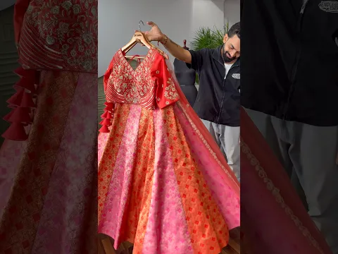 Coral orange pink color Bids embroidery work Lehenga #lehenga #lehengacholi