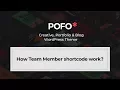 POFO WordPress Theme - How team member shortcode work