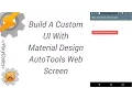 Material Design AutoTools Web Screen - MDL AutoApps Example