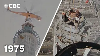 The EXACT moment the CN Tower was finished