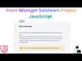 Store Manager Sololearn JavaScript Project