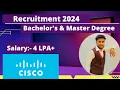 Cisco Off Campus Drive For 2024 Batch IT Company Jobs Salary 4LPA