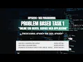 Problem Based Task 1
