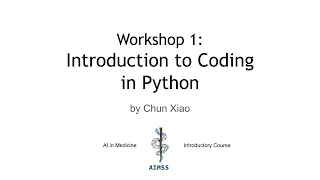 Workshop 1 Intro to coding in Python