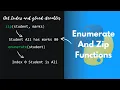 Enumerator And Zip Functions Explained With Examples Learning Python Day 26