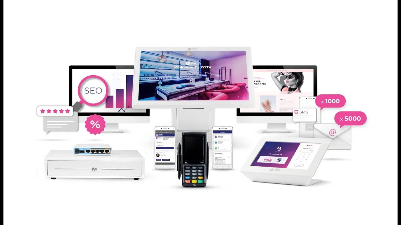 Outline Video Zota Salon POS & Sign In include Tip & Signature Pad Demo Vietnamese 2023