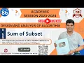 DAA86 Sum of Subset Problem Using Backtracking Algorithm Sum of Subset Problem Examples