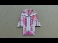 Money Origami Graduation Gown Haw to make Easy Paper Clother coat