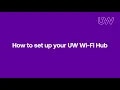 How to set up your UW Wi-Fi Hub Full Fibre customers
