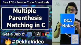 Multiple Parenthesis Matching Using Stack with C Code