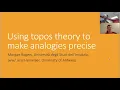 Lagu Morgan Rogers ---  Using Topos Theory to Make Analogies Precise.