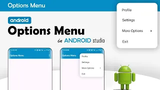 Options Menu in Android Studio Android Options Menu Example Beginner Tutorial