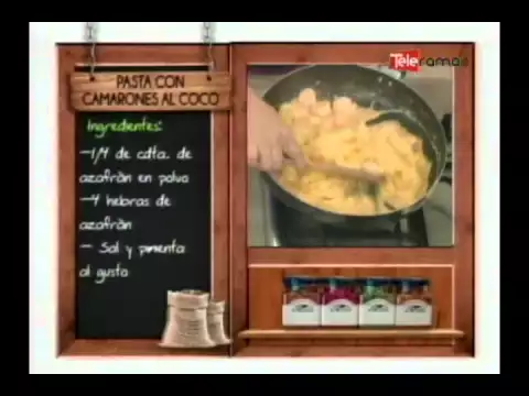 Pasta de camarones al coco