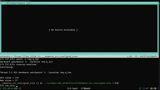 Debugging using reverse watchpoint command line
