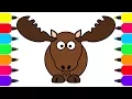 Deer Drawing And Coloring Pages For Kids - How To Draw Deer Learn Colors For Kids