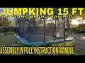 Jumpking Rectangle Trampoline Unboxing Assembly w FULL INSTRUCTION MANUAL