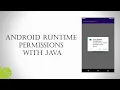 Android runtime permissions with Java