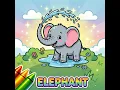 Cute Elephant Coloring Page Dab and Colour for Kids