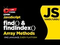 JavaScript Find FindIndex Array Methods Tutorial
