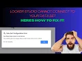 How to Fix Looker Studio Error Message