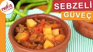 Et ve sebzelelre birlikte marine edilmiş ana yemek olan güveçte sebzeli tavuk. Bu yemeği borcam teps. 