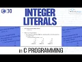 Integer Literals in C Programming with Example C Programming Tutorial