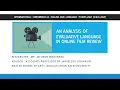 An Analysis of Evaluative Language in Online Film Review ICELS 2021