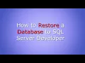 How to restore a Database to SQL Server Developer
