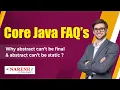 Why abstract can t be final abstract con t be static Core Java s Naresh IT