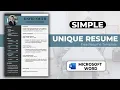 How to Make a Unique Resume in Microsoft Word ATS Resume Template