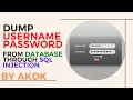 Dump Username Password From Database Through Sql Injection