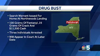 Three arrested in Plattsburgh narcotics bust