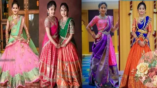 half saree ceremony best and beautiful langa voni designs