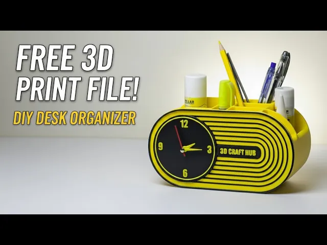 Modern Desk Organizer & Clock 2-in-1, Multi-Color video thumbnail