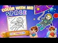 Color with Me Space-themed Pages for Kids Adults Relaxing and Fun Coloring by ColoringHub