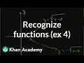 Recognizing functions example 4 Functions and their graphs Algebra II Khan Academy