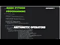 Arithmetic Operators in Python Basic Python Programming Episode 3